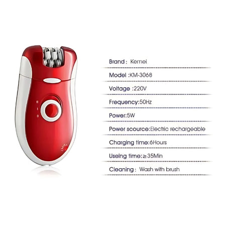 Kemei Soft Hair Removal Trimmer Shaver And Epilator For 3in1 KM-3068