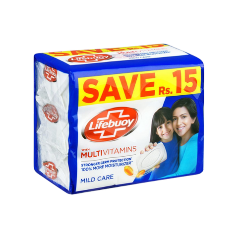 Lifebuoy Mild Care Soap Value Pack 3X 128g