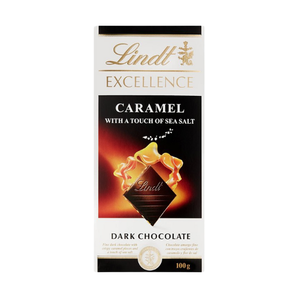 Lindt Excellence Dark Chocolate With Caramel & Sea Salt 100g