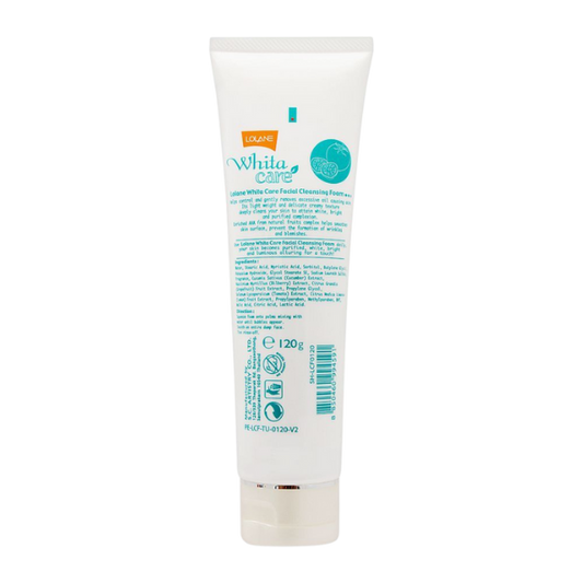 Lolane White Care Facial Cleansing Foam For Whitening & Oil Control 120g