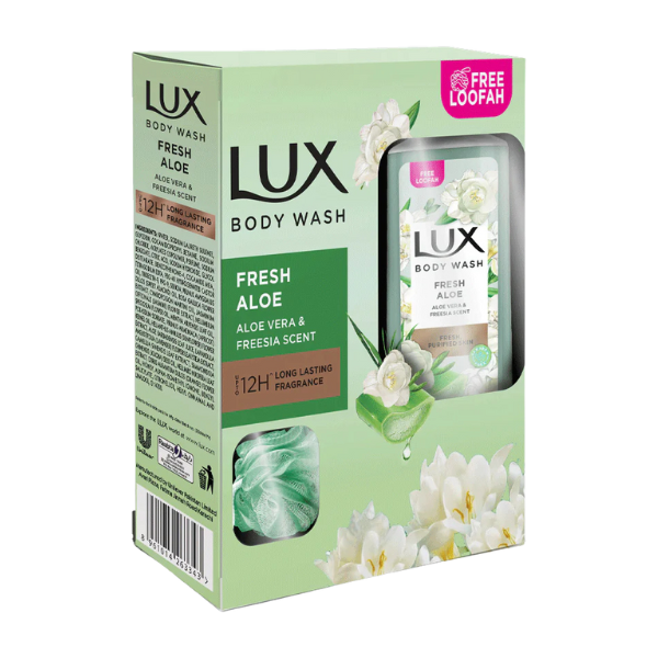 Lux Fresh Aloe Body Wash With Free Loofah 520ml