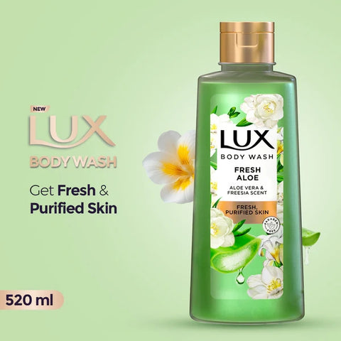 Lux Fresh Aloe Body Wash With Free Loofah 520ml