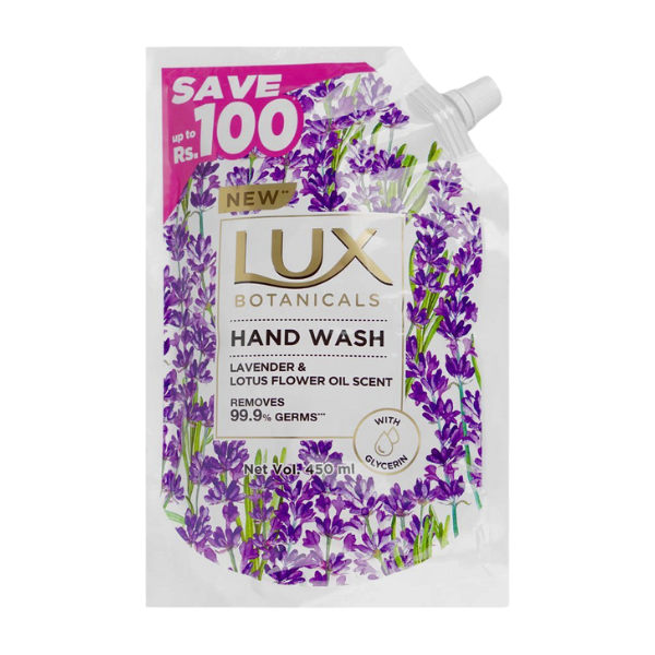 Lux Lavender Hand Wash Refill Pouch 450ml