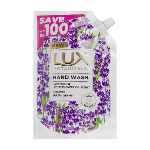 Lux Lavender Hand Wash Refill Pouch 450ml