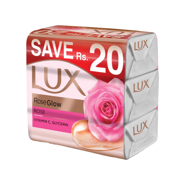 Lux Rose Glow And Vitamin E Soap Trio Pack 1X3 128g