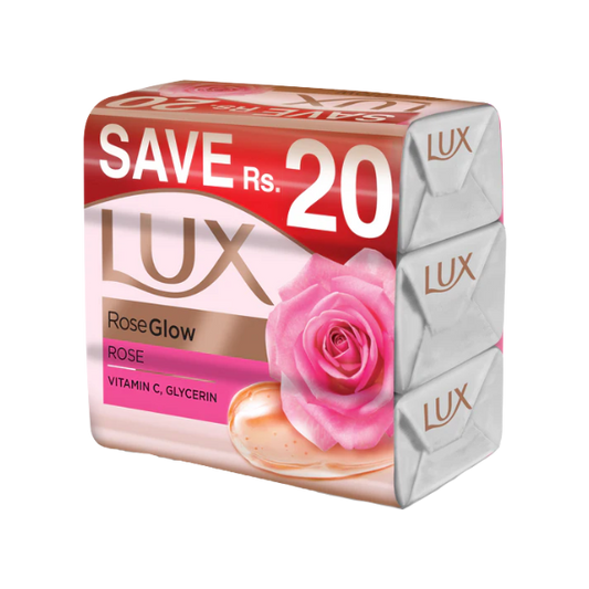 Lux Rose Glow And Vitamin E Soap Trio Pack 1X3 128g
