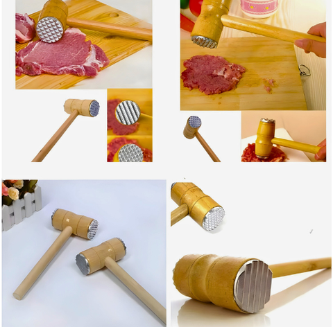 MEAT HAMMER WOODEN 2 SIDE
