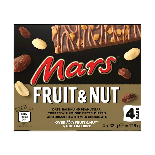Mars Fruit And Nut Chocolate 4 Bars 128g
