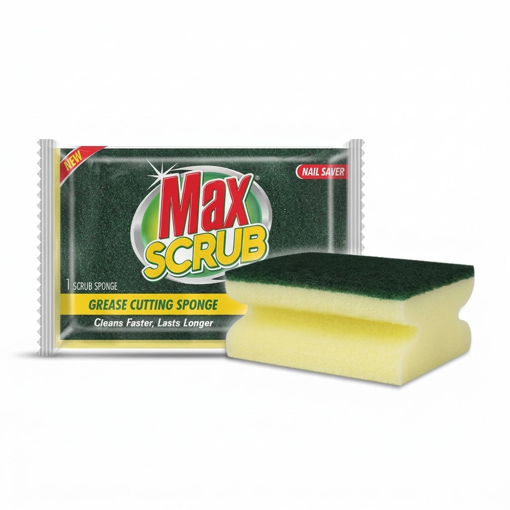 Max Scrub Grease Cutting Sponge Nail Saver for kitchen cleaning