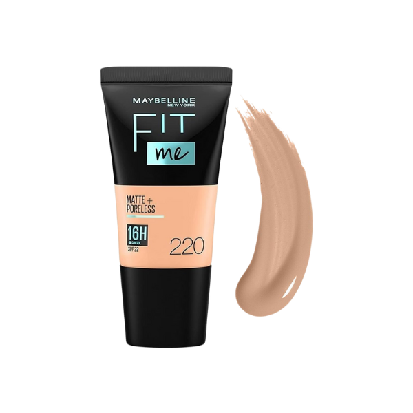 Maybelline Fit Me Matte + Poreless Liquid Foundation 220 Natural Beige ...