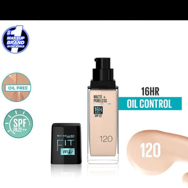 Maybelline Fit Me Matte + Poreless SPF 22 Foundation 120 Classic Ivory 30ml