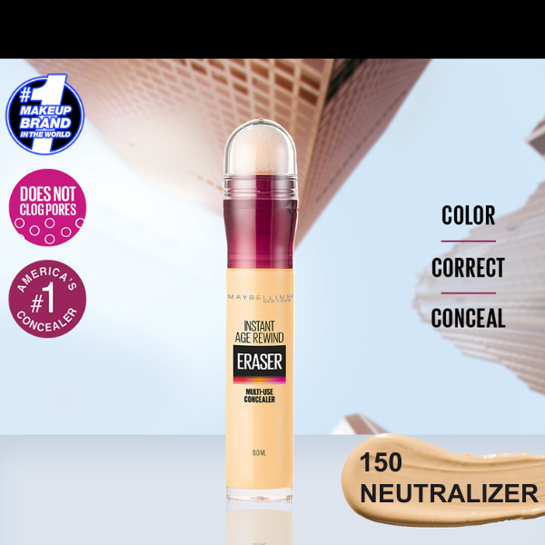 Maybelline Instant Eraser Multi Use Concealer Full Coverage 150 Neutralizer Shade 6ml