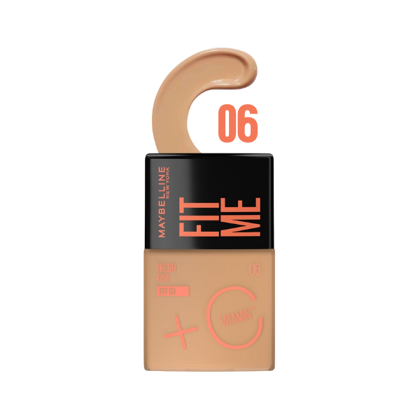 Maybelline Fit Me Fresh Tint With SPF 50 & Vitamin C Natural Coverage Foundation Shade 06 30ml