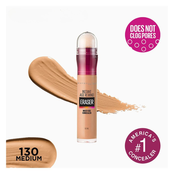 Maybelline Instant Eraser Multi Use Concealer Full Coverage 130 Medium Shade 6ml