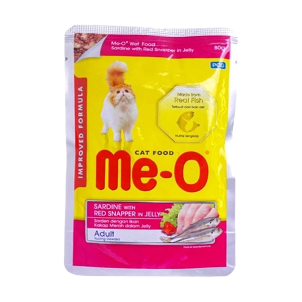 Me-o Cat Food Sardine With Red Snapper Jelly 80g