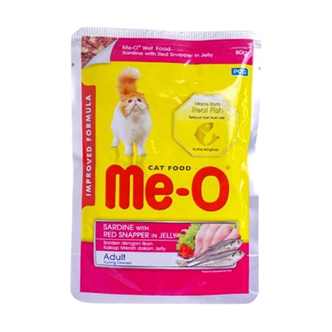 Me-o Cat Food Sardine With Red Snapper Jelly 80g