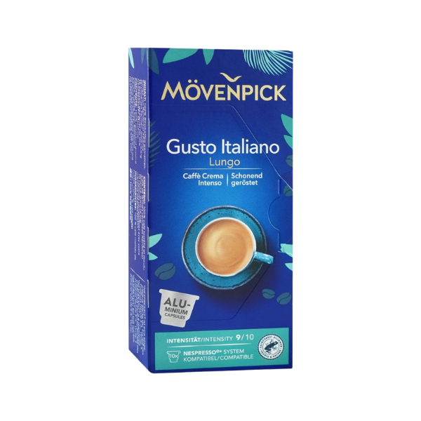 Movenpick Gusto Italiano Lungo Coffee Capsules Pods 10Pcs 55g