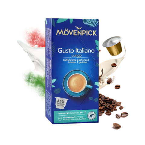 Movenpick Gusto Italiano Lungo Coffee Capsules Pods 10Pcs 55g