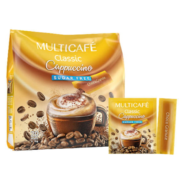 Multicafe Classic Cappuccino Sugar Free Coffee 20 Sachets X 15g
