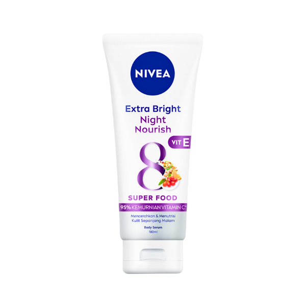 NIVEA EXTRA BRIGHT NIGHT NOURISH VIT E BODY SERUM 180ML
