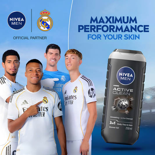 NIVEA MEN ACTIVE CLEAN 3IN1 SHOWER GEL 250ML