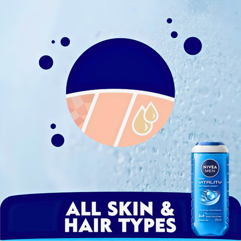 NIVEA MEN VITALITY 3IN1 SHOWER GEL 250ML