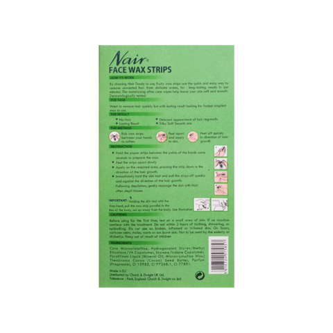 Nair Face Wax Strips With Aloe Vera Extract 20Pcs