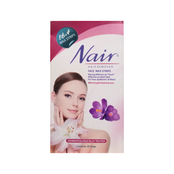 Nair Face Wax Strips With Purple Petal Extracts 20Pcs