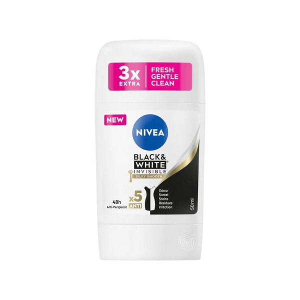 Nivea Black And White Invisible Antiperspirant Deodorant Stick 50ml