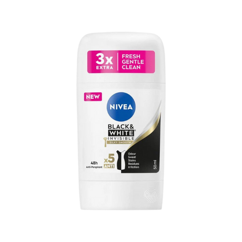 Nivea Black And White Invisible Antiperspirant Deodorant Stick 50ml