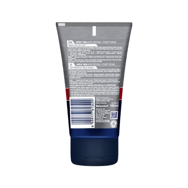 Nivea Men Acne Defense+Purify Charcoal Scrub 100ml