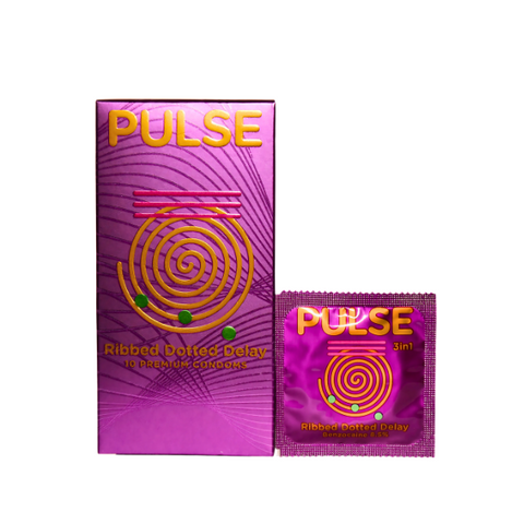 PULSE RIBBED DOTTED DELAY 10 PREMIUM CONDOMS
