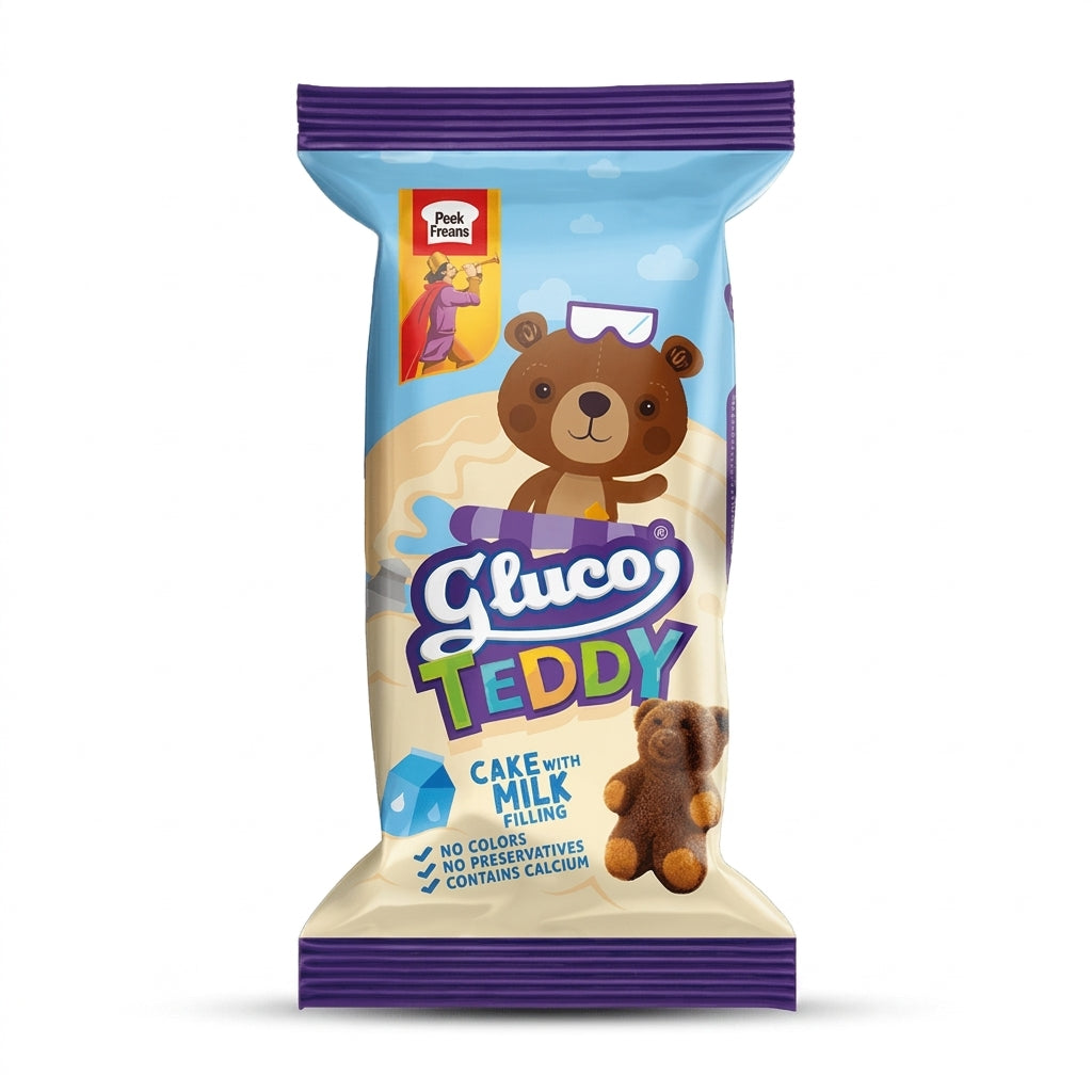 Pack of Peek Freans Gluco Teddy Cake with Chocolate, 8 pieces