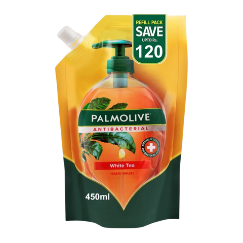 Palmolive Antibacterial White Tea Hand Wash Refill Pouch 450ml