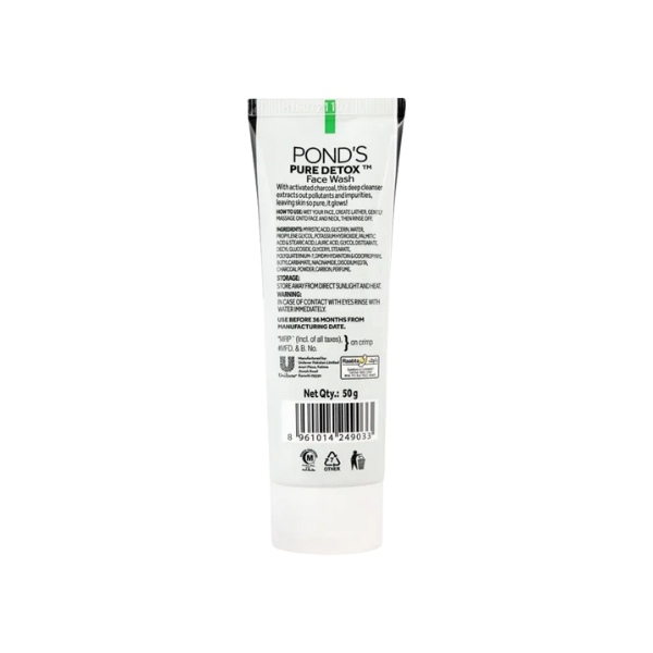 Ponds Pure Detox Anti-Pollution + Purity Face Wash With Charcoal 50g