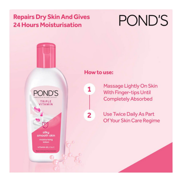 Pond's Triple Vitamin Moisturizing Lotion Vitamin B3 E & C 200ml