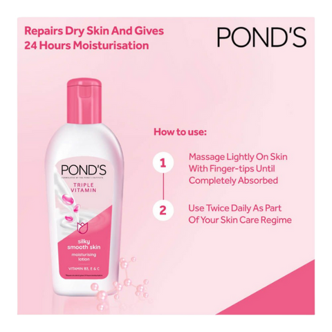 Pond's Triple Vitamin Moisturizing Lotion Vitamin B3 E & C 200ml