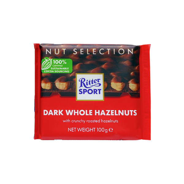 Ritter Sport Dark Chocolate Whole Hazelnut 100g