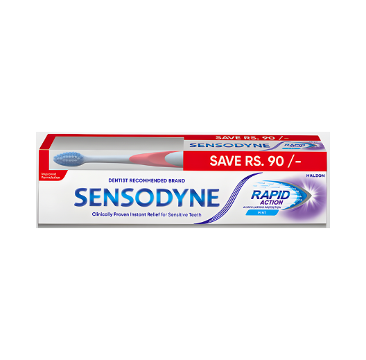 SENSODYNE RAPID ACTION MINT TOOTHPASTE W/BRUSH 100GM