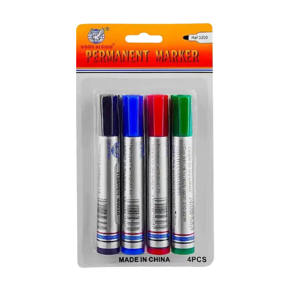 SJ Permanent Marker Set 4Pcs