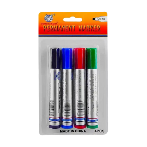 SJ Permanent Marker Set 4Pcs