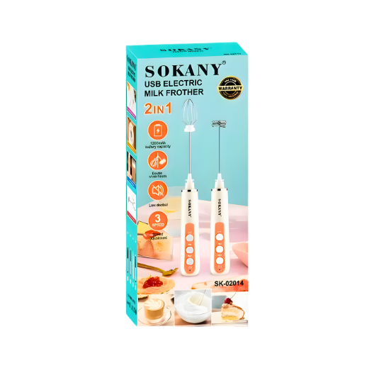 SOKANY 2IN1 USB ELECTRIC MILK FROTHER SK-02014