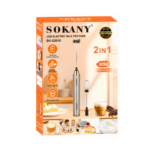 SOKANY 2IN1 USB ELECTRIC MILK FROTHER SK-02018