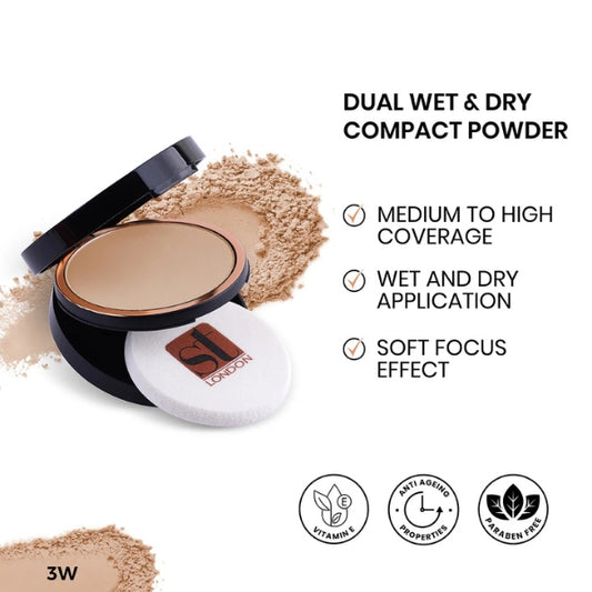 ST London Dual Wet & Dry Compact Powder 3W 14Gm