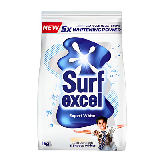 Surf Excel Expert White detergent packaging on a white background