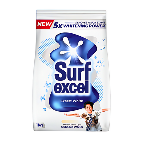 Surf Excel Expert White detergent packaging on a white background