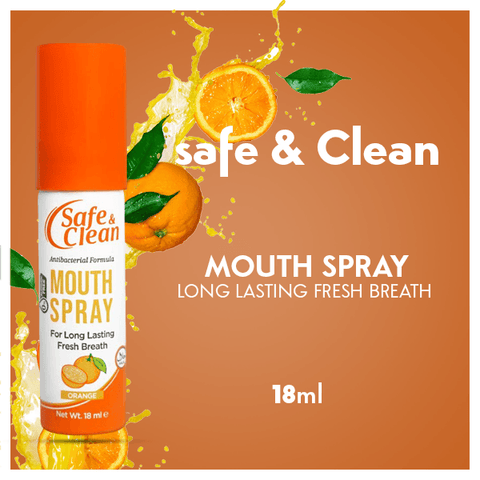 Safe And Clean Mouth Spray Orange Flavour 18ml