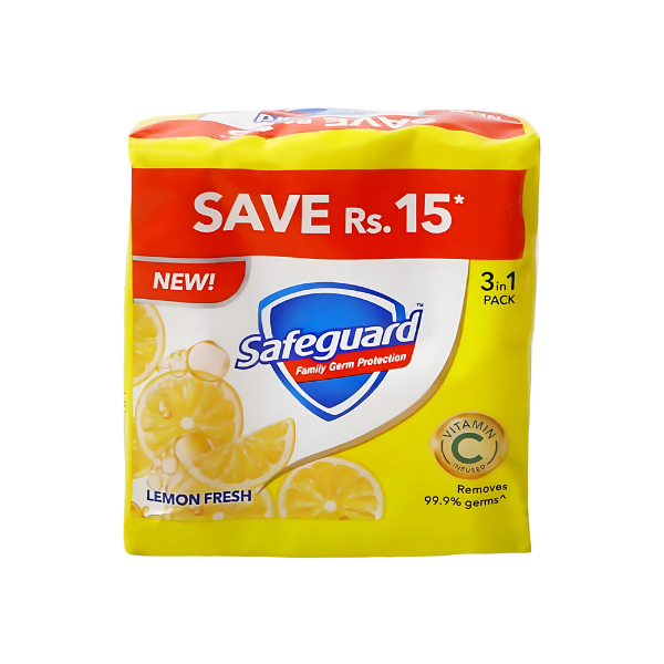 Safeguard Soap Family Pack With Lemon Fresh 3In1 125g
