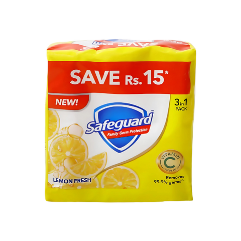 Safeguard Soap Family Pack With Lemon Fresh 3In1 125g