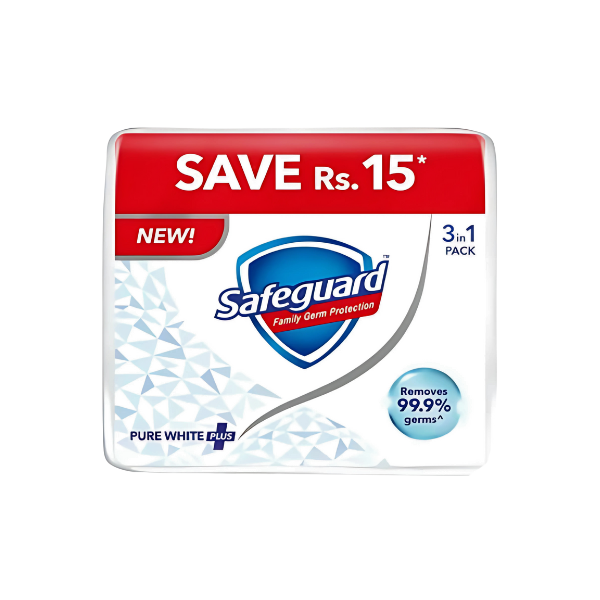 Safeguard Soap Pure White Pack Of 3 125g